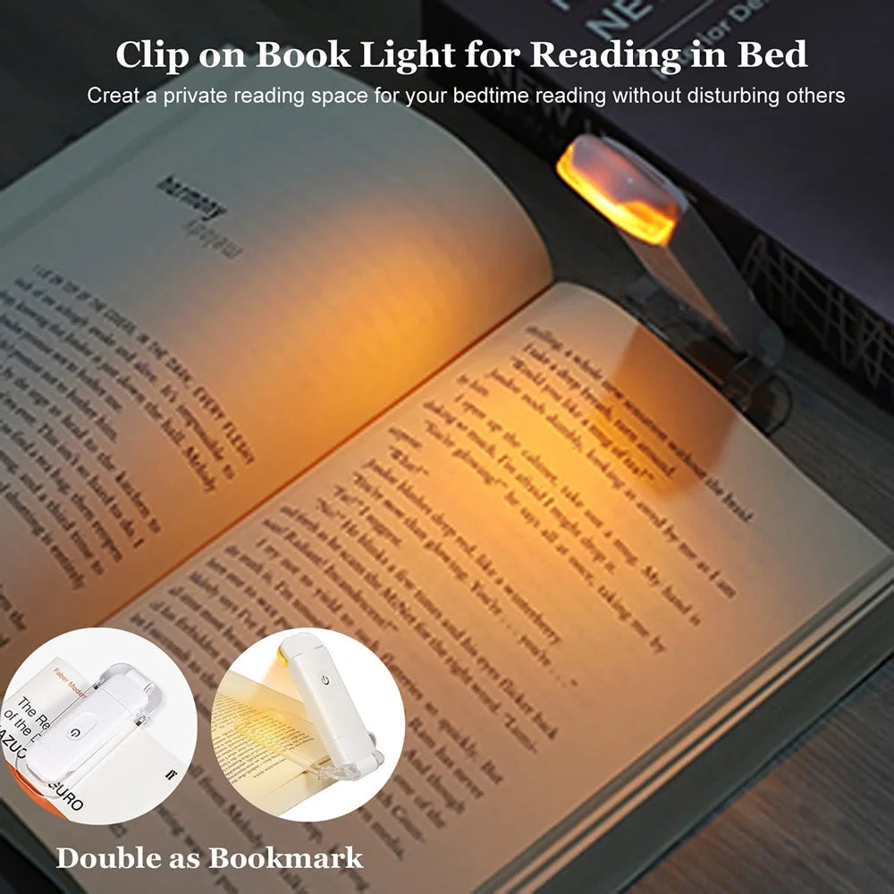 Mini Luz de Lectura LED con Clip, Brillo Ajustable