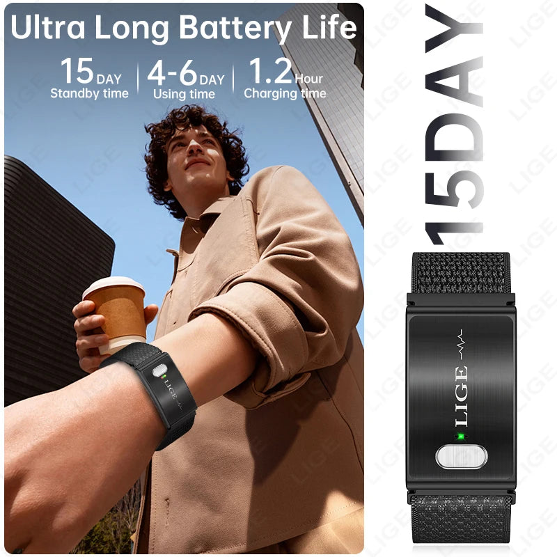 LIGE Pulsera Inteligente ECG+PPG HRV Enfermería
