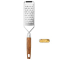 LMETJMA rallador de queso con mango de limón de madera Natural rallador Zester de acero inoxidable herramienta Zester de cítricos de cocina para jengibre JT259