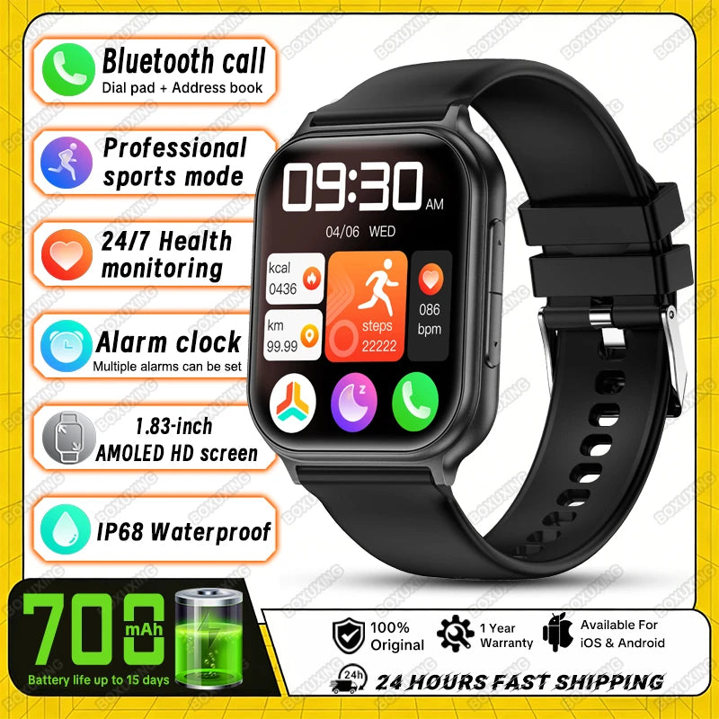 Reloj Inteligente Deportivo IP68 con Monitor de Ritmo Cardíaco 24H y Llamadas