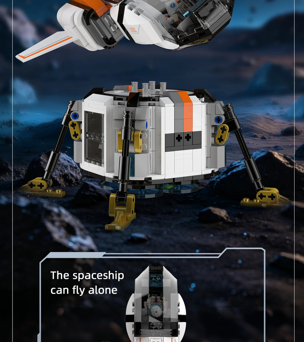 LL003 Serie Aeroespacial, Juguetes Creativos para el Hogar, Set de Bloques de Construcción de Naves Espaciales, Juguete Educativo para Niños, Regalo de Cumpleaños