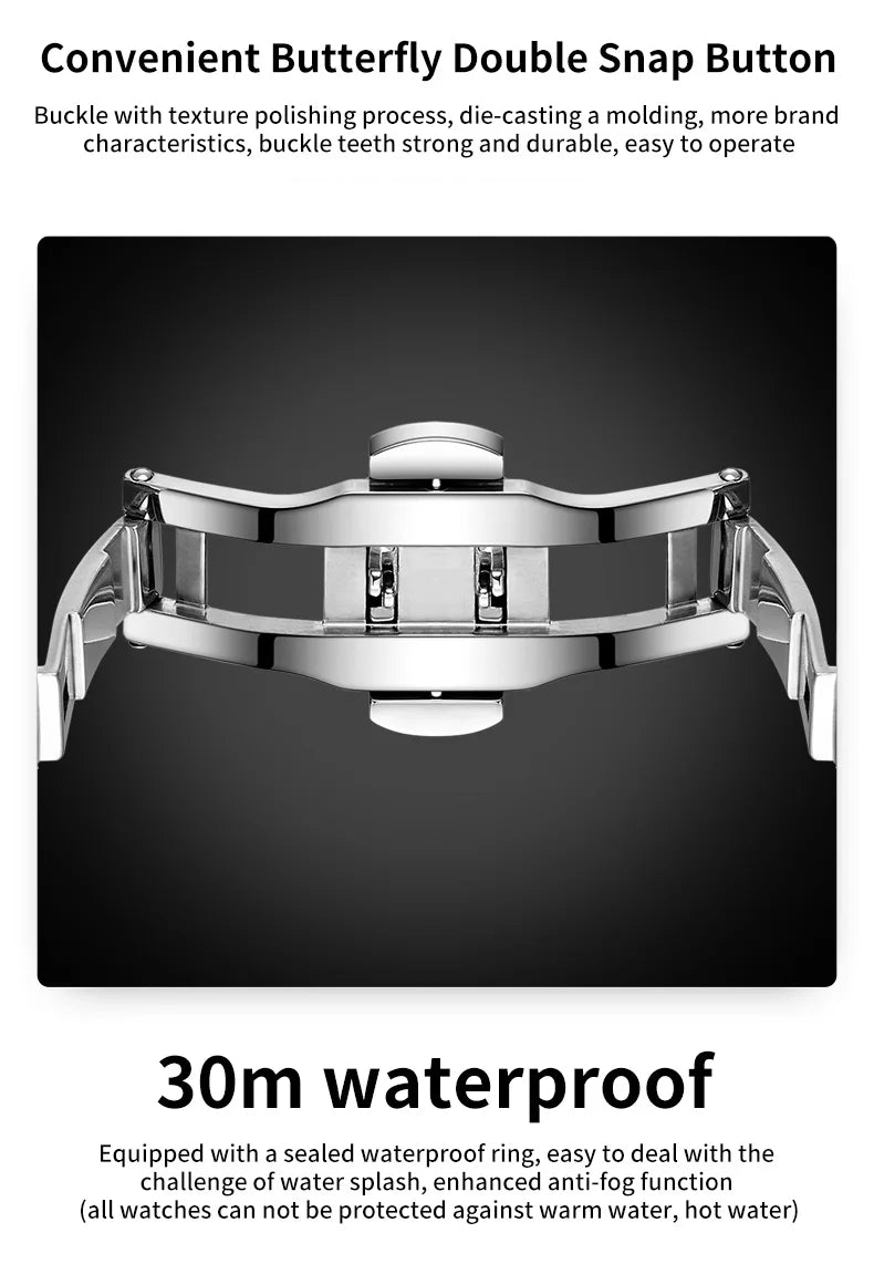 Reloj de Cuarzo OLEVS para Hombre con Calendario de Acero Inoxidable