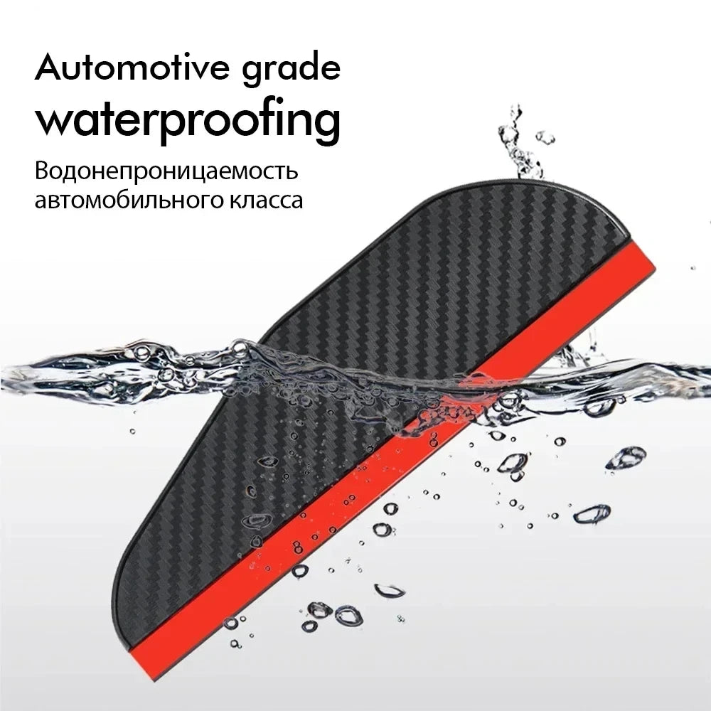 2 uds espejo retrovisor de coche lluvia ceja fibra de carbono protector contra la lluvia parasol Protector de visión clara para accesorios de espejo de coche