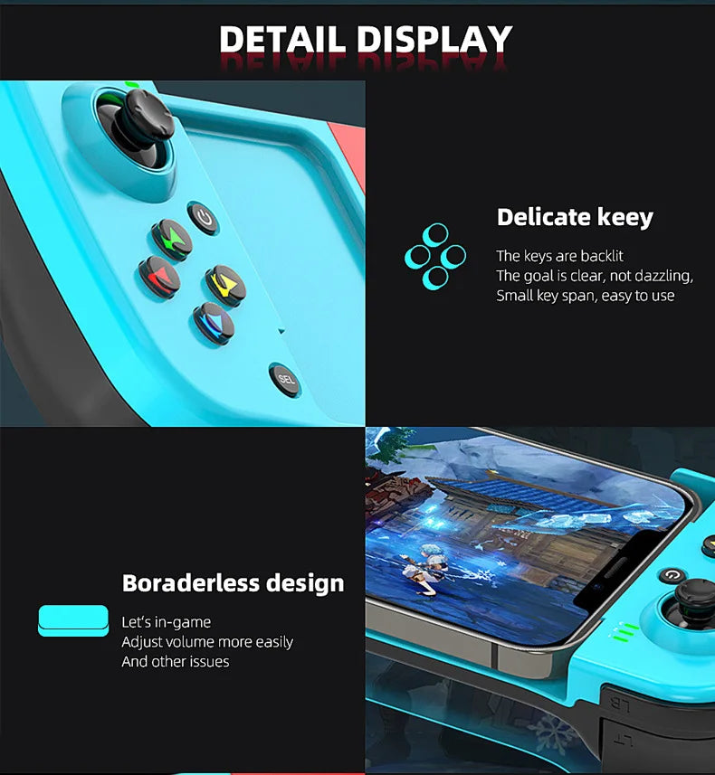 Controlador de juegos extensible inalámbrico D3 compatible con Bluetooth para teléfonos móviles Android Ios PC Gamepad Joystick Control de juego