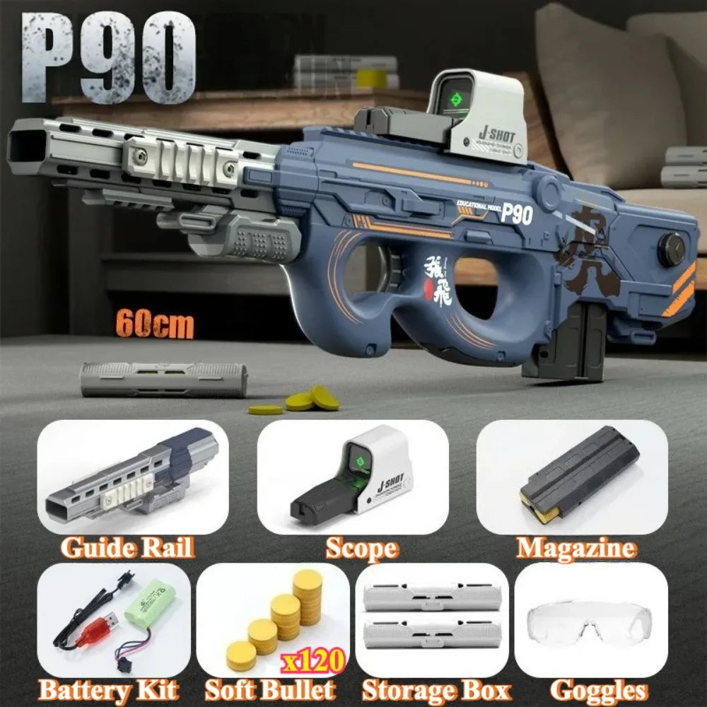 Pistola de Juguete M416 con 120 Balas, Disparo Continuo de Dardos de Espuma, Apta para Juegos de Tiro al Aire Libre, Regalos de Navidad