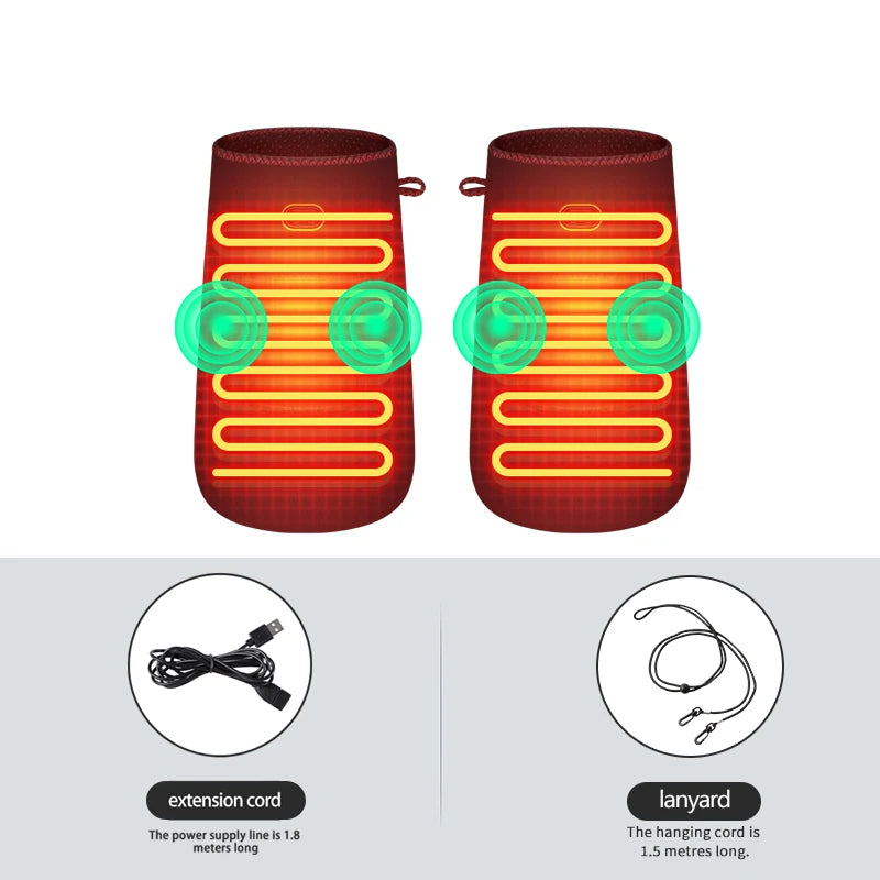 Guantes Eléctricos con Calor y Vibración, Masajeador con 3 Temperaturas Ajustables, Compresa Caliente para Aliviar el Malestar de Manos y Dedos