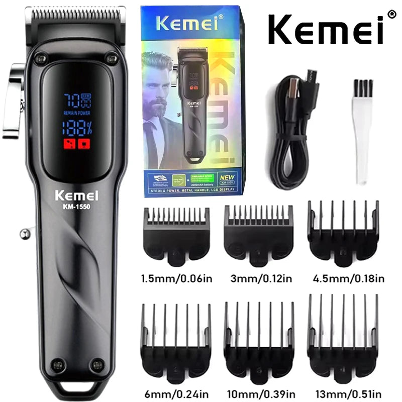 Cortadora de Pelo Kemei KM-1550 con Pantalla LCD
