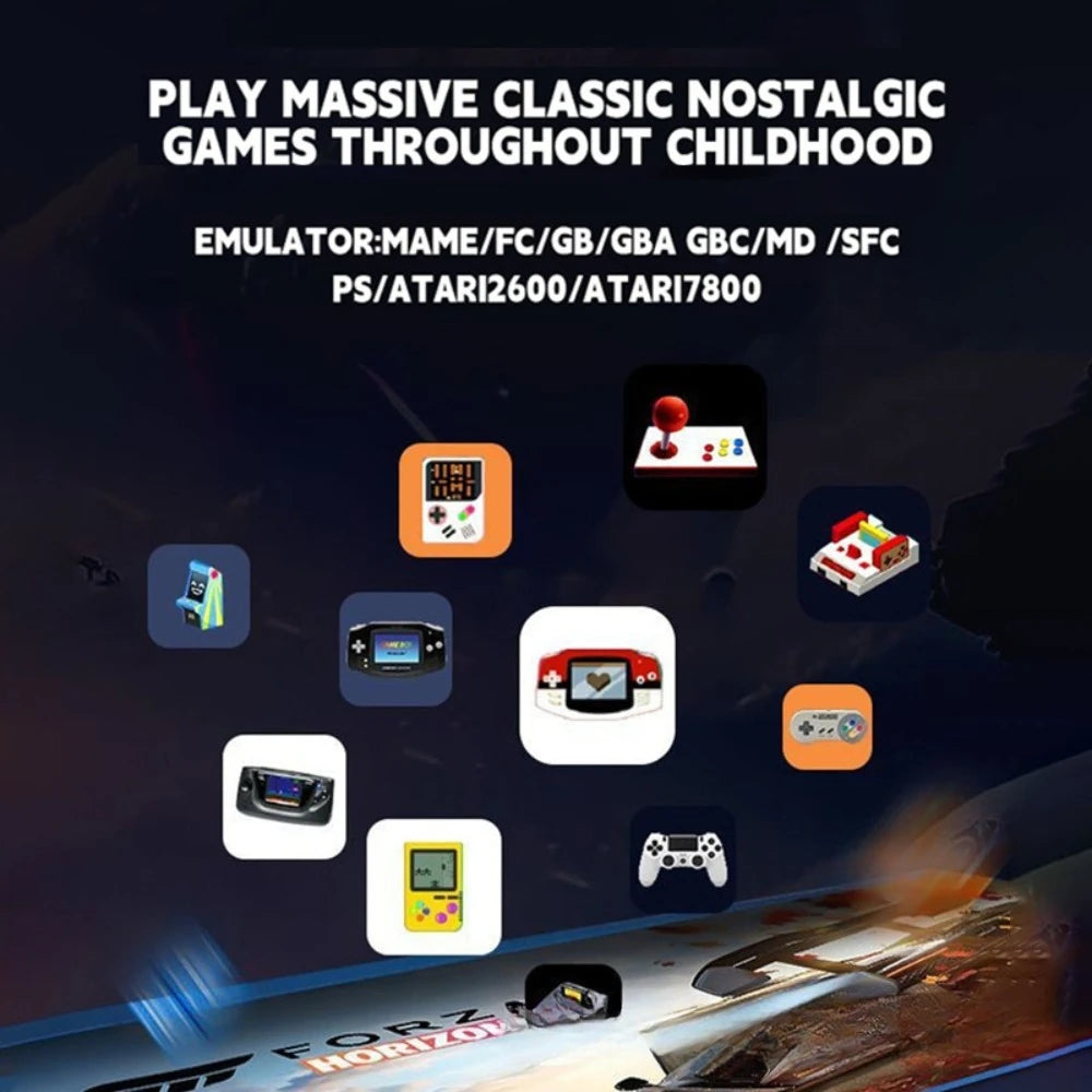 Consola de Videojuegos Retro X2 4K con Más de 40000 Juegos, Más de 30 Emuladores, Salida HD, 2 Controles Inalámbricos, Plug and Play, TV/Computadora