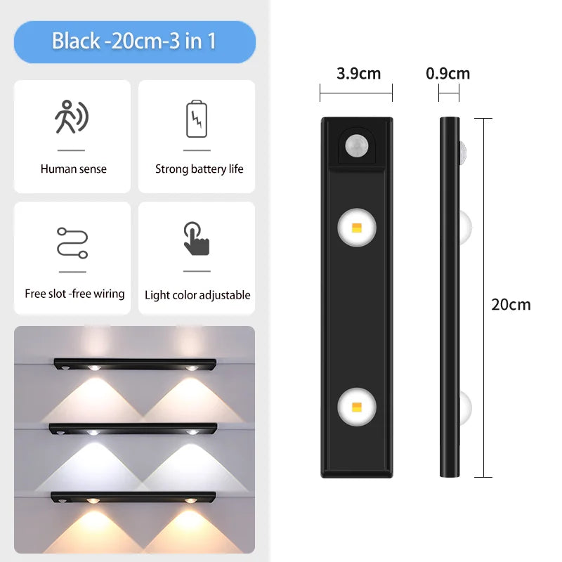 Luz LED Nocturna Regulable con Sensor para Armario