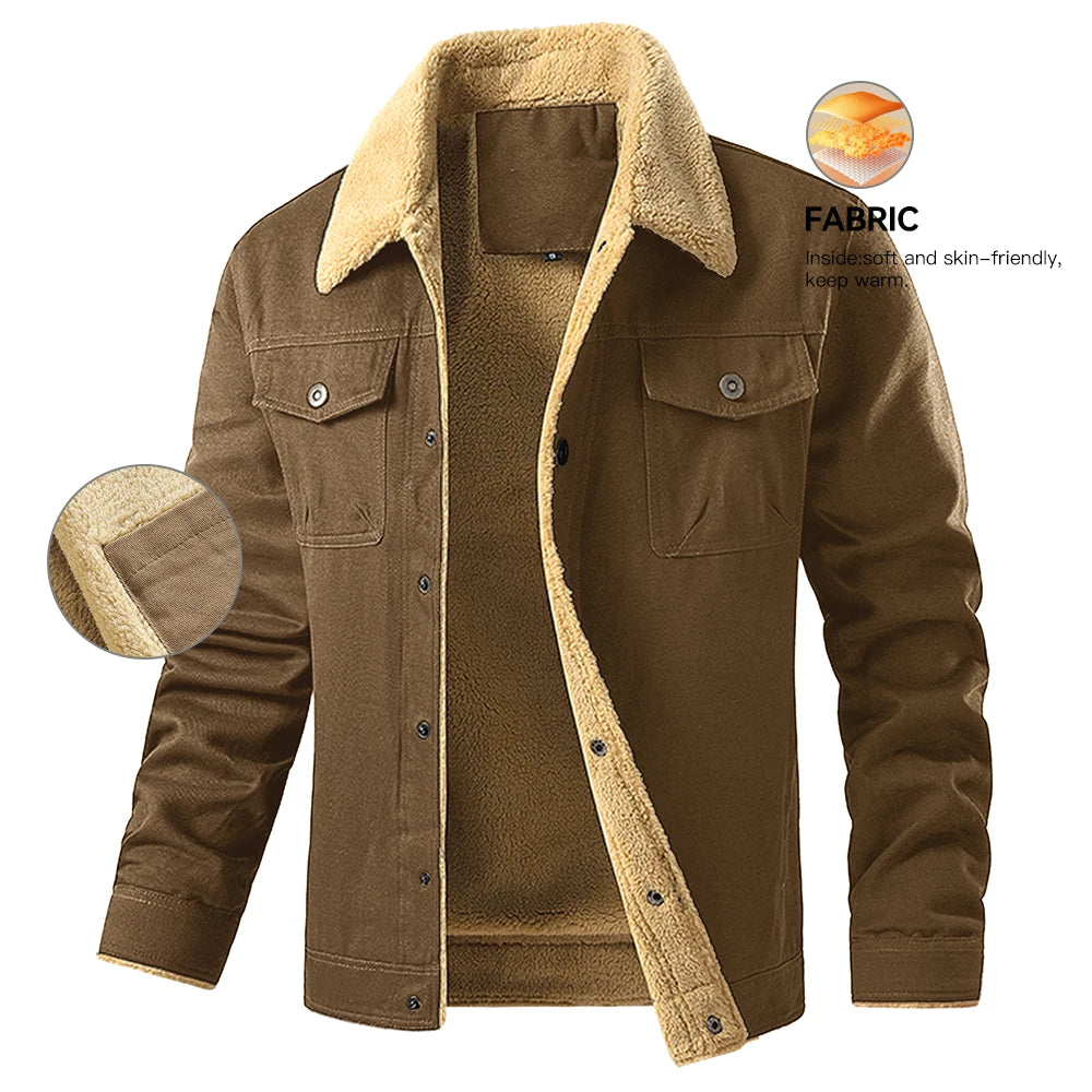 Parka de Invierno para Hombre con Forro Polar y Bolsillos