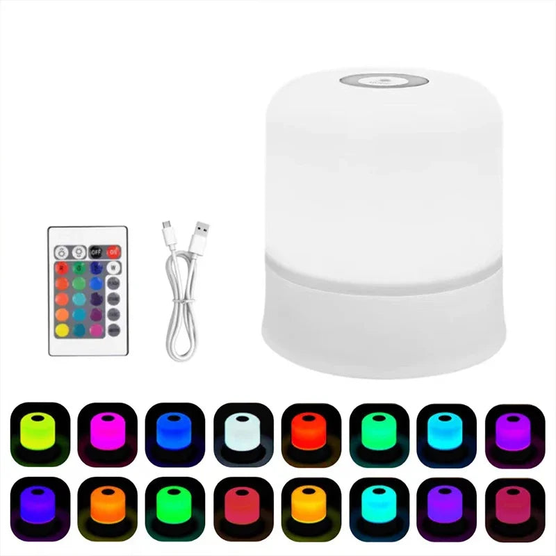 Lámpara Nocturna LED RGB Táctil 16 Colores Regulable