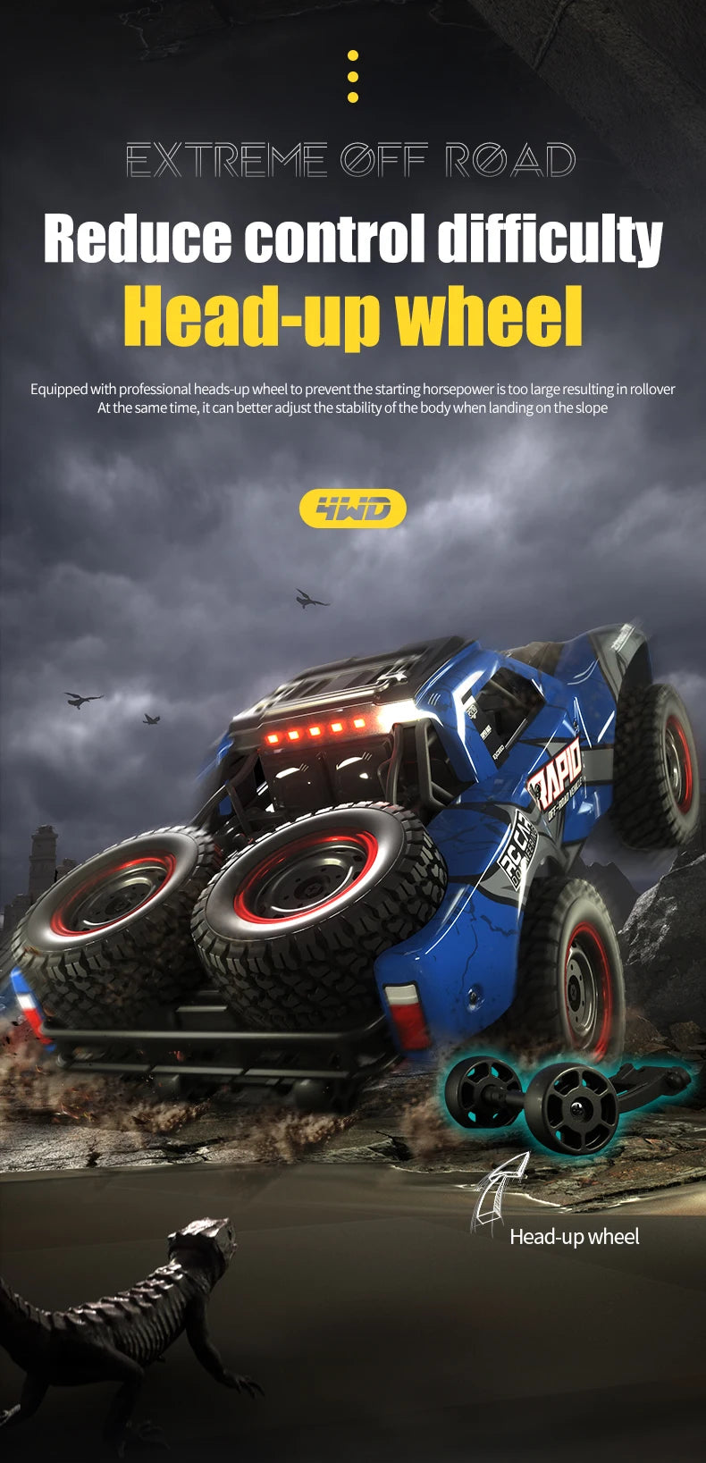 Coche RC Desierto Q130 1/14 4WD Alta Velocidad