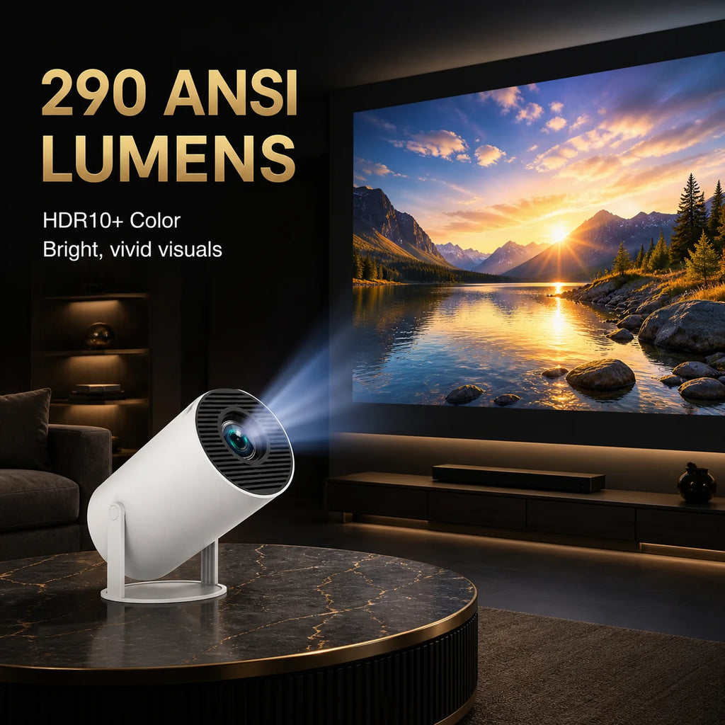 Nuevo Proyector HY300Ultra 2026, 720P, 290ANSI, Mini Proyector LED, Google Play, Corrección Trapezoidal Automática, WiFi6, BT5.4, Cine en Casa