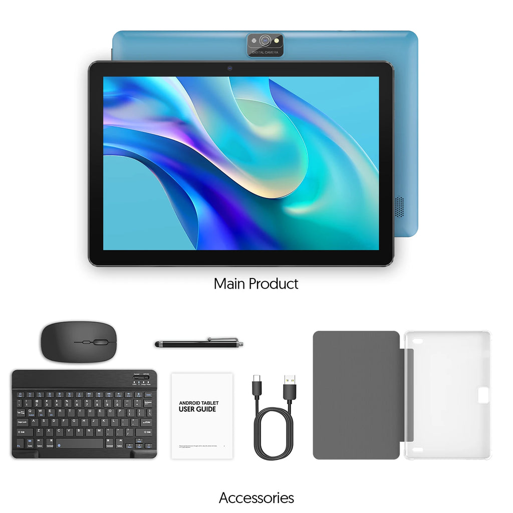 Tablet BAKEN Android 15 de 10 pulgadas, 12GB RAM, 64GB, Wi-Fi 6, Google Play
