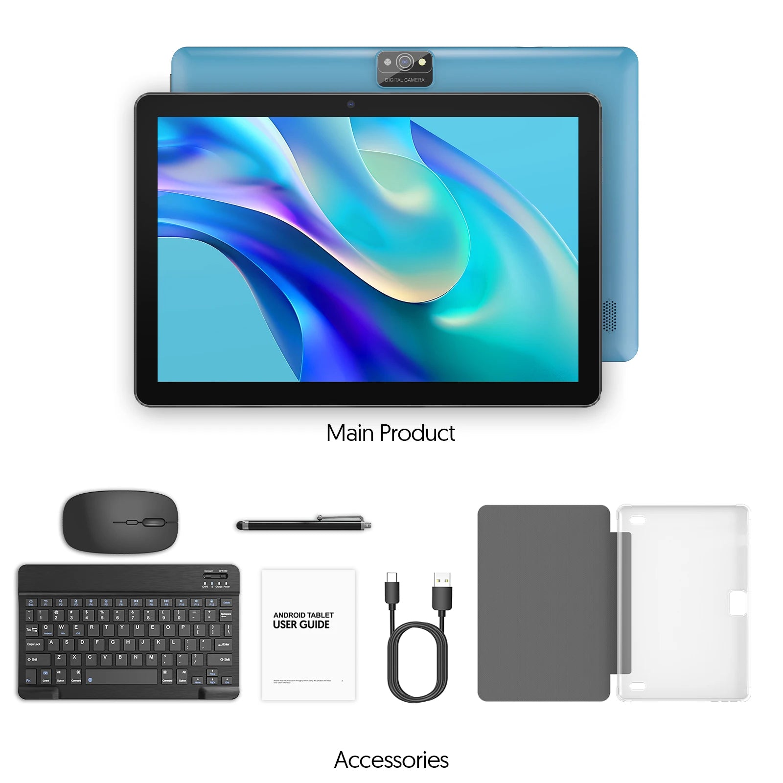 Tablet BAKEN Android 15 de 10 pulgadas, 12GB RAM, 64GB, Wi-Fi 6, Google Play