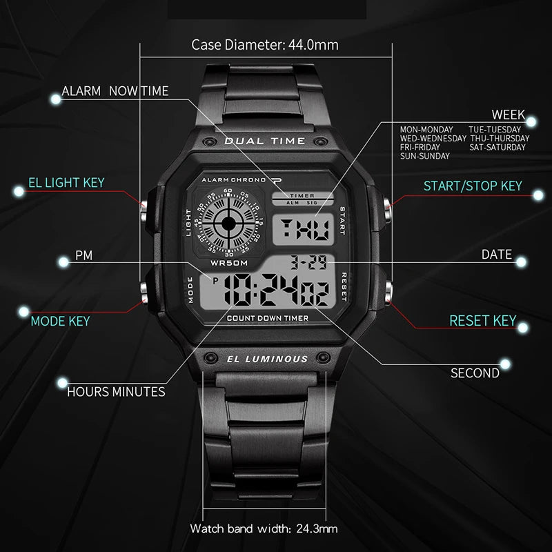 Reloj YIKAZE Digital de Negocios para Hombre