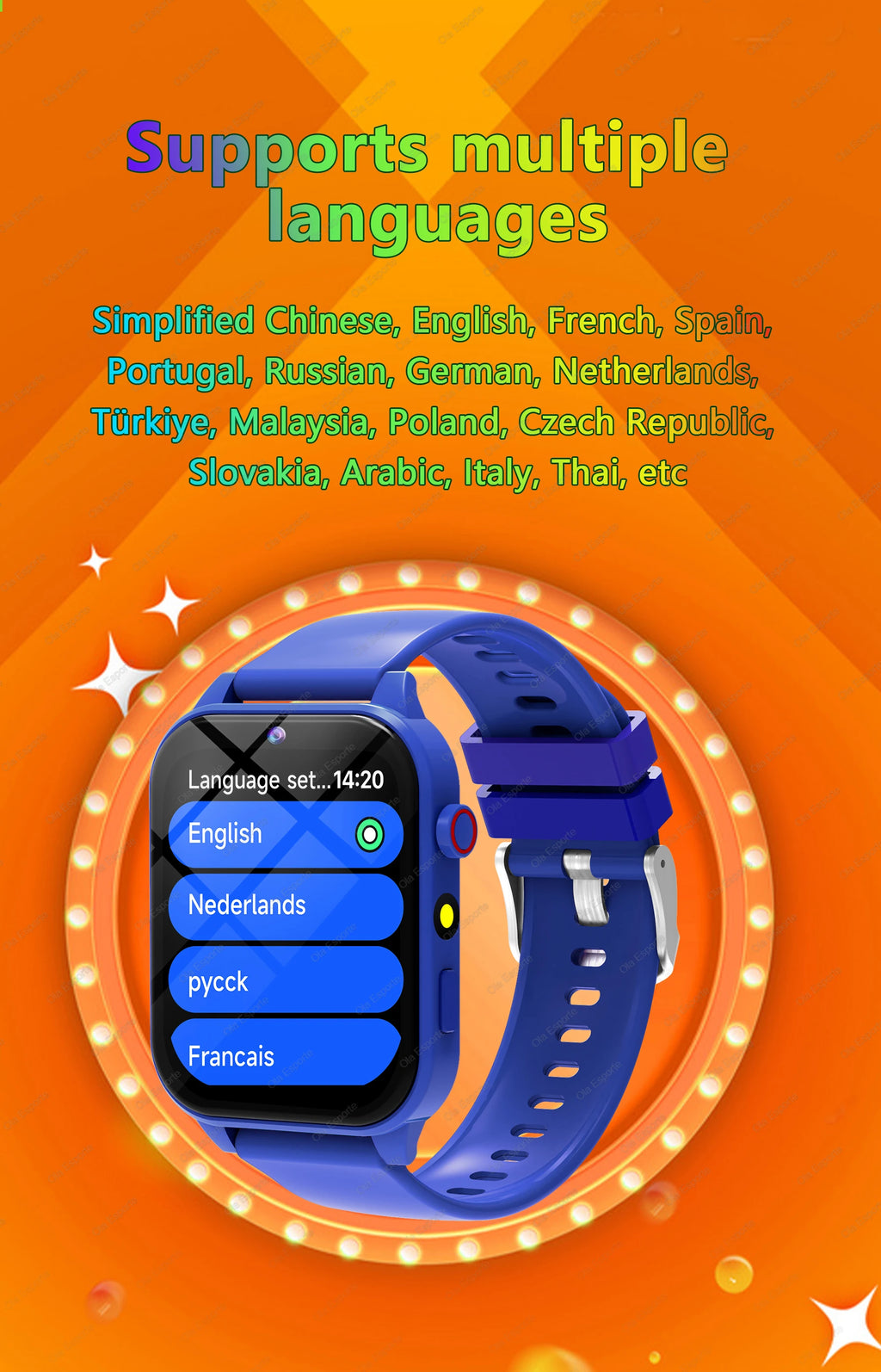 Reloj Inteligente Niños Cámara Juegos Linterna