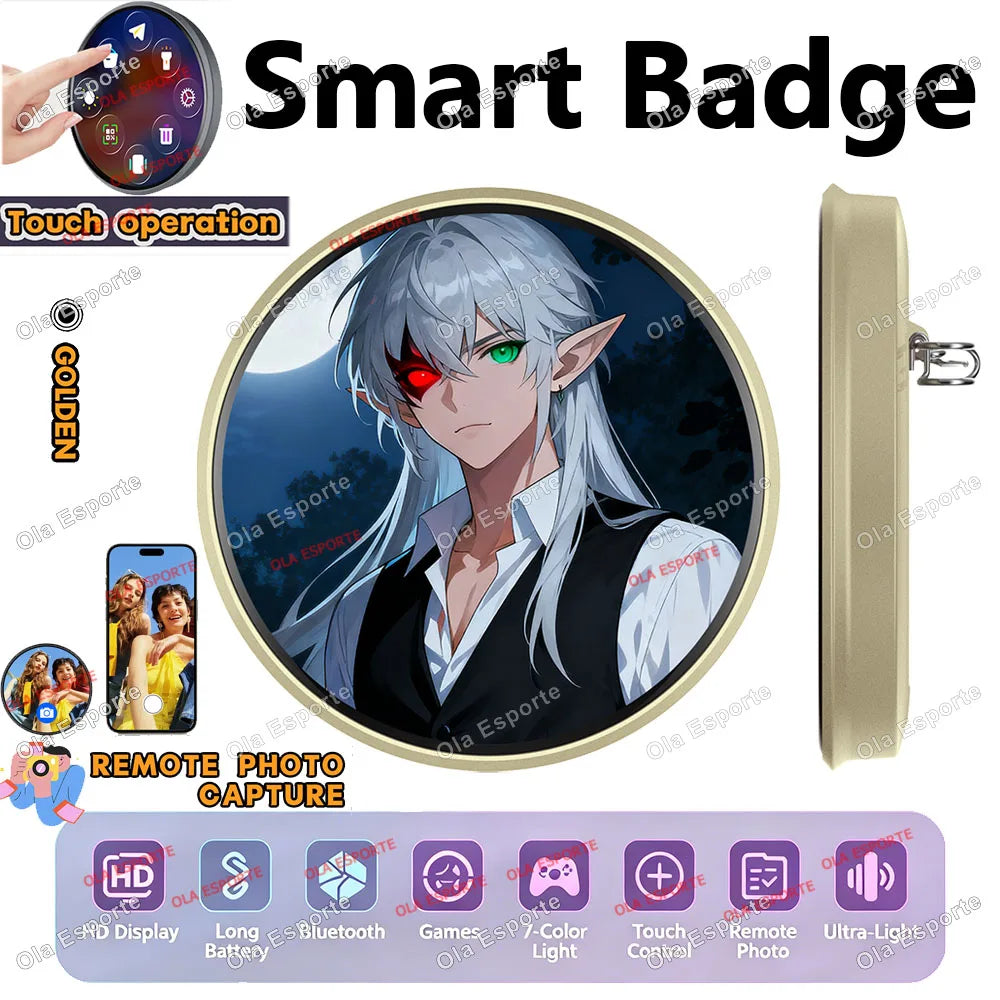 Insignia Digital GIF Dinámica de Anime, Personalizable, Moderna, con Reproductor de Fotos, Vídeos y MP3, para Juegos, Ciclismo, Advertencias, Adaptación, Regalos para Niños