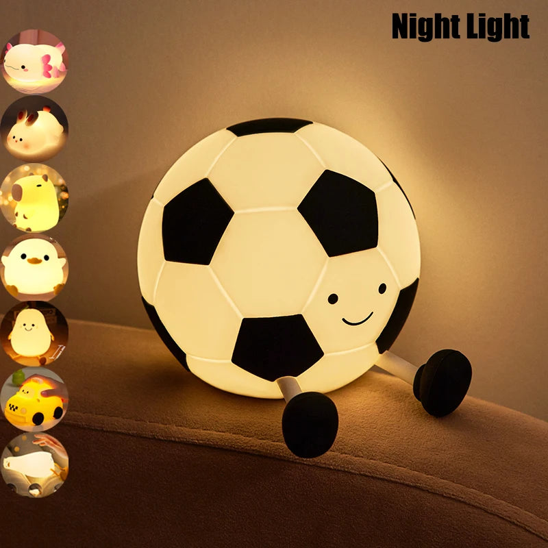 Luz nocturna de silicona suave: lámpara de noche regulable de 3 niveles con control táctil recargable por USB para guardería, niños, bebés y decoración de regalo