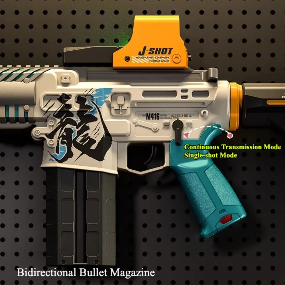 Pistola de Juguete M416 con 120 Balas, Disparo Continuo de Dardos de Espuma, Apta para Juegos de Tiro al Aire Libre, Regalos de Navidad