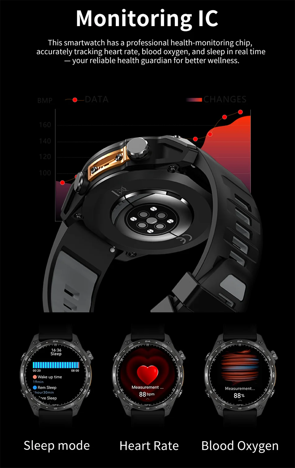 Reloj Inteligente HD300 Pro con GPS Offline, Memoria 4GB y Linterna