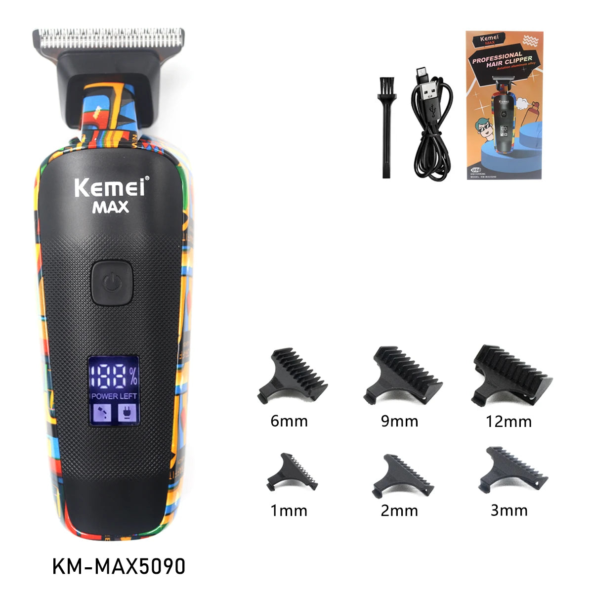 Kit de Cortapelos Profesional para Hombre, Máquinas de Barbería Profesional
