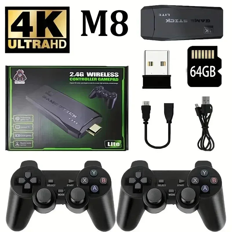 Nueva consola de videojuegos M8 elegante para adultos y niños, 520 juegos, USB inalámbrico dual P, HDMI de alta definición 2.4G