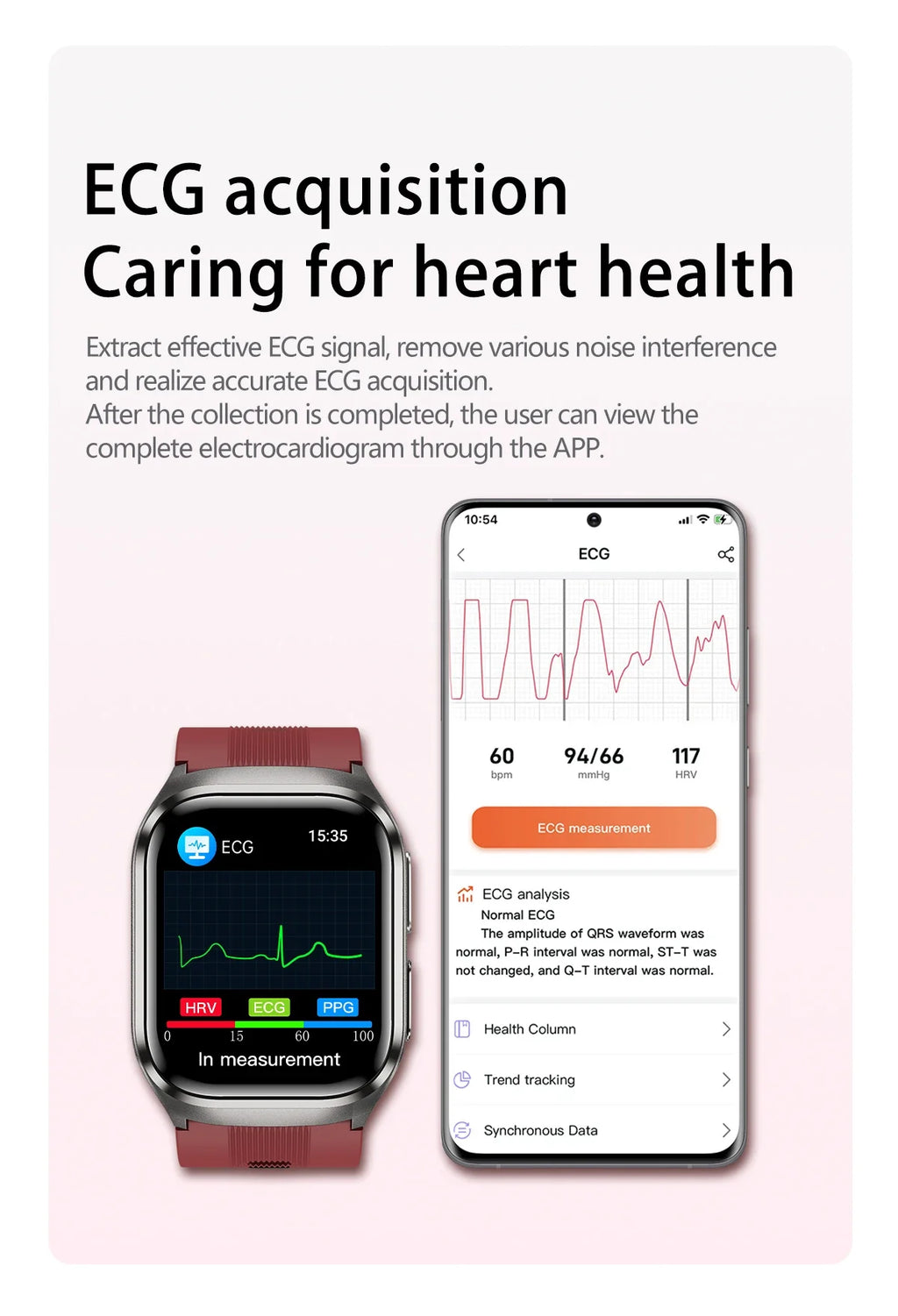 Reloj Inteligente ECG+PPG Enfermería NFC