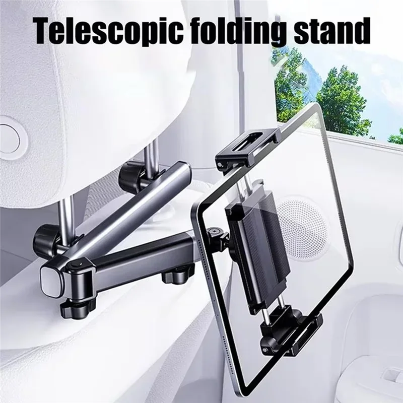 Soporte Giratorio de 360 Grados X49A para Reposacabezas de Coche, para Teléfonos/Tabletas de 6-12.9 Pulgadas, Soporte Telescópico Giratorio para Coche