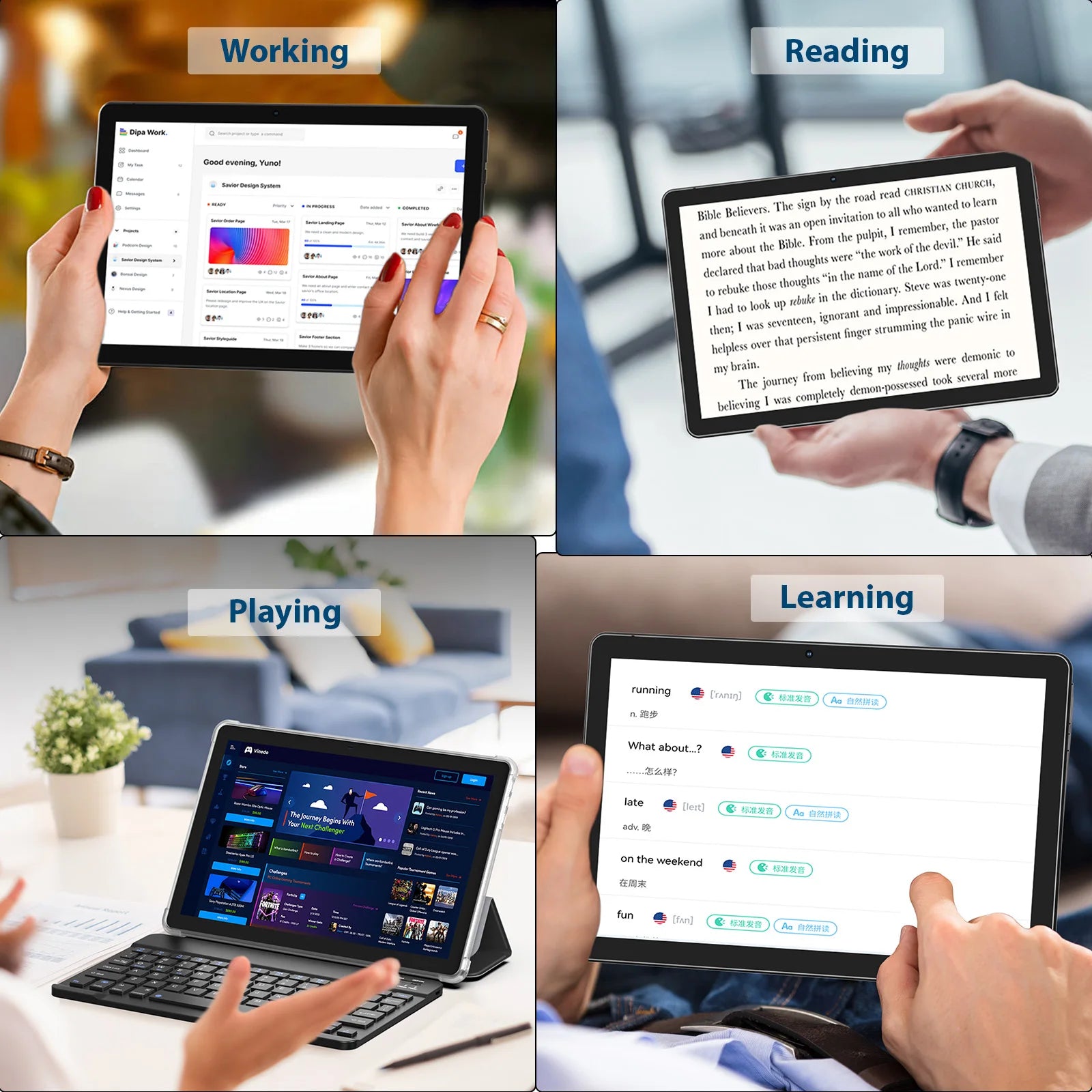 Tablet BAKEN Android 15 de 10 pulgadas, 12GB RAM, 64GB, Wi-Fi 6, Google Play