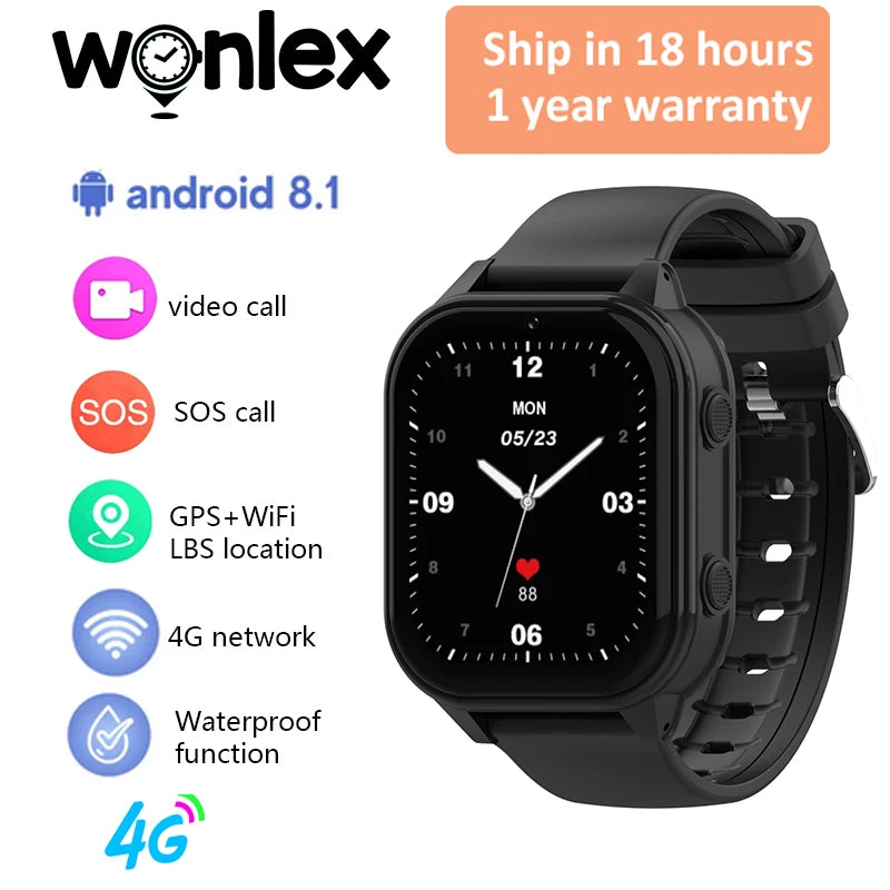 Reloj Inteligente 4G para Niños con GPS, WiFi, SOS, Whatsapp KT19Pro MAX Android 8.1 con Videollamada, Cámara y Monitor