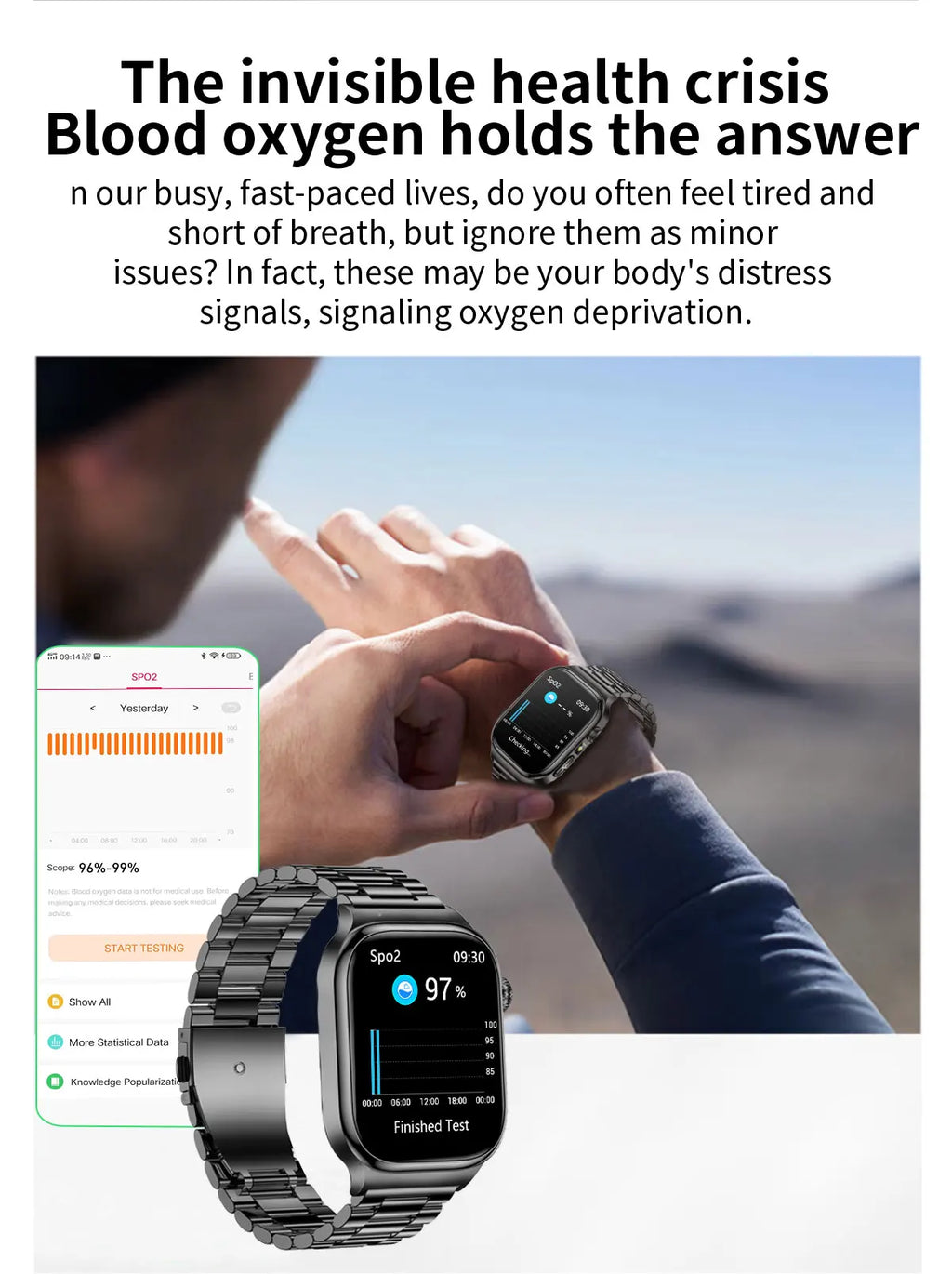 Reloj Inteligente Salud Grasa Corporal ECG