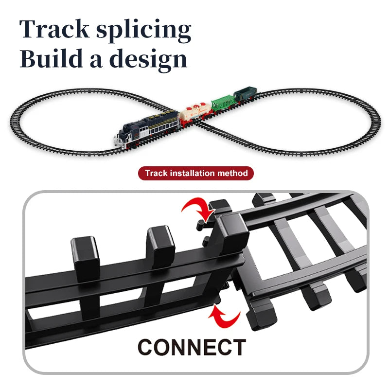 Tren Eléctrico de Juguete Vintage con Luces LED y Sonido para Niños