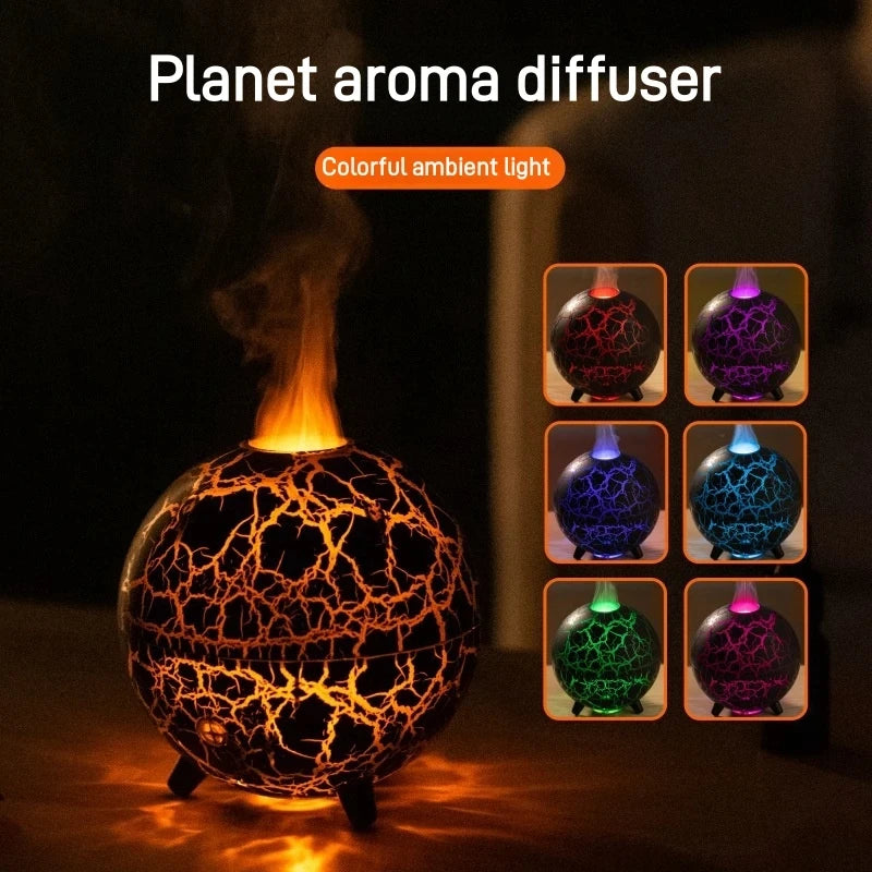 Nueva lámpara de ambiente colorida Planet, humidificador USB, tanque de agua de 200ML, puede agregar aceite esencial, Mini difusor de Aroma para el hogar