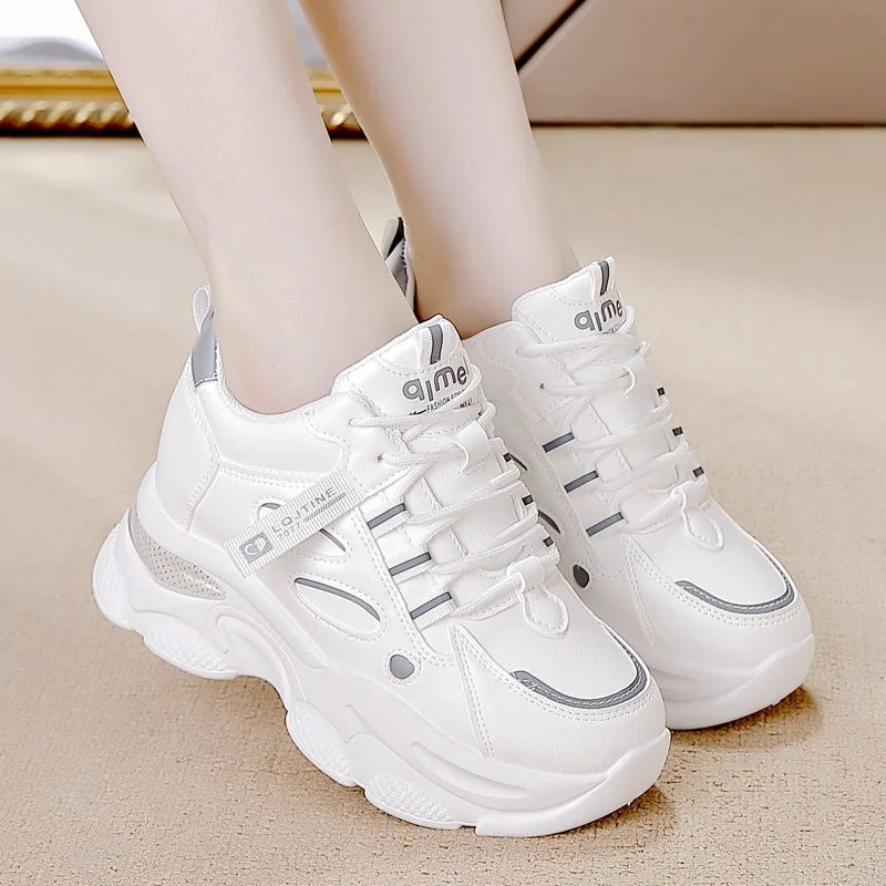 Zapatillas deportivas de plataforma con suela gruesa para mujer
