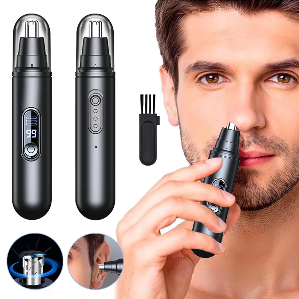 Recortador eléctrico de vello nasal recargable para nariz, cejas y orejas