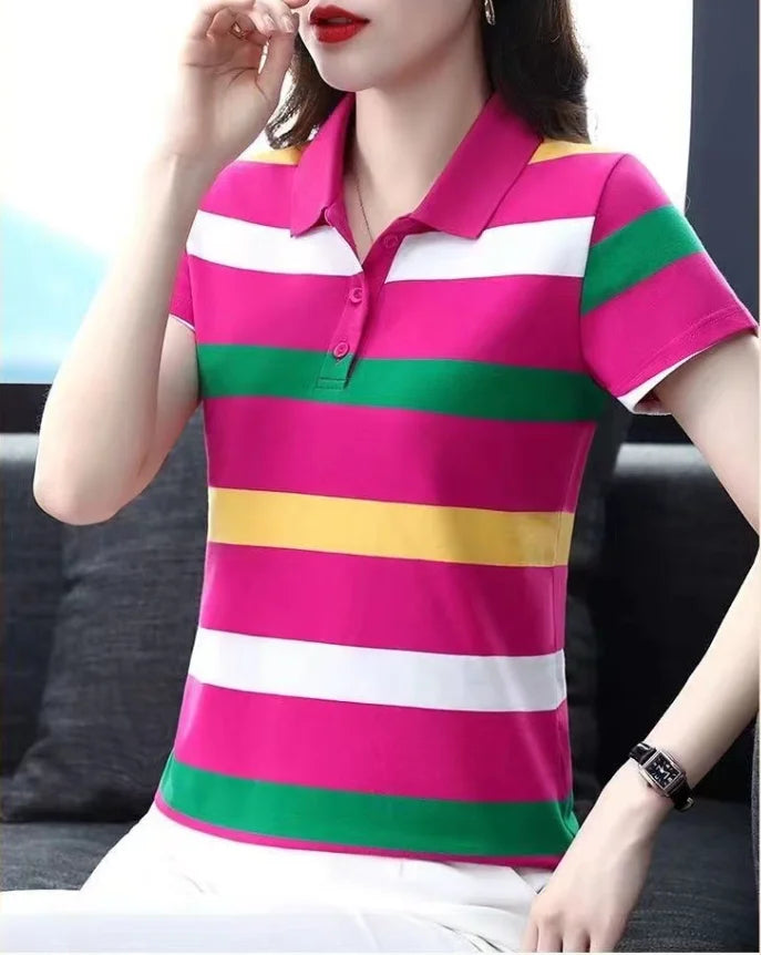 Camiseta Vintage de Manga Corta para Mujer
