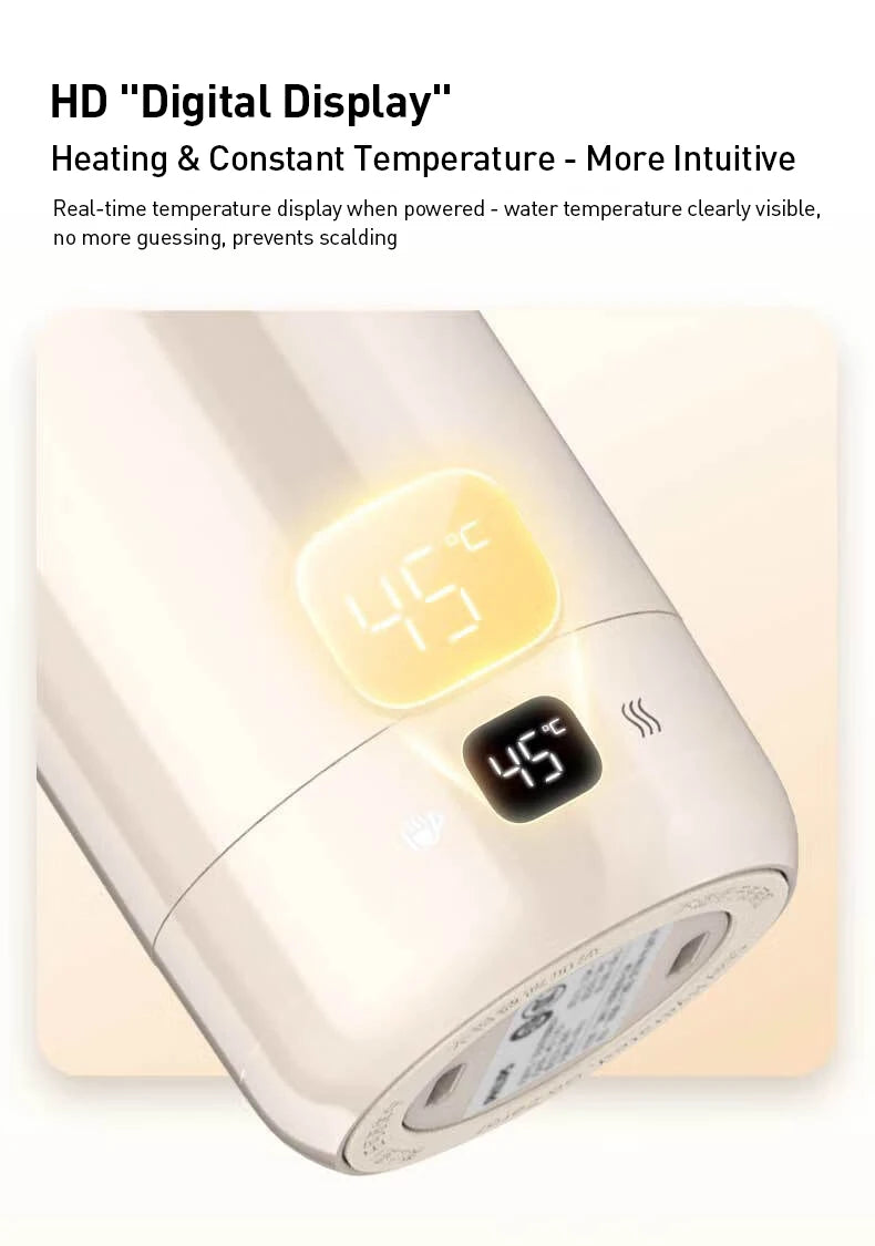 Taza Calefactora Eléctrica Portátil 400ml con 5 Niveles de Temperatura