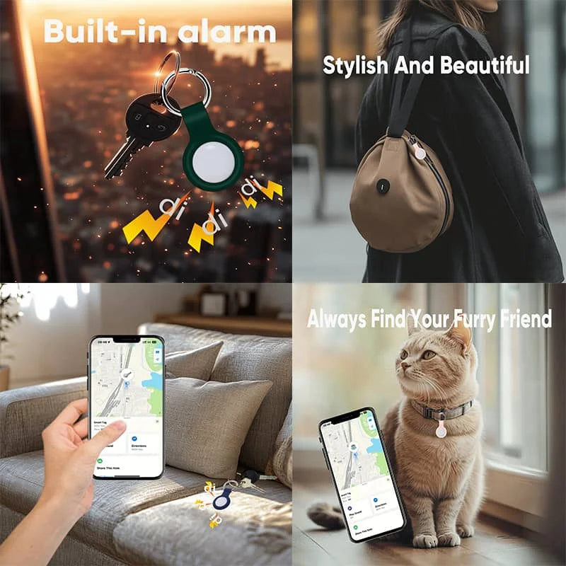 Paquete de 4 rastreadores de seguridad antipérdida, Find My Keys, rastreador GPS inteligente, auriculares, equipaje, mascotas avanzadas, rastreador IOS MFi