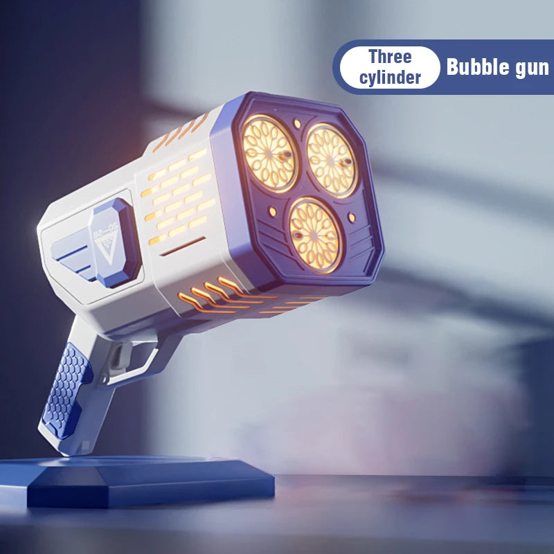 Pistola de Burbujas Automática 36 Agujeros con Luces LED