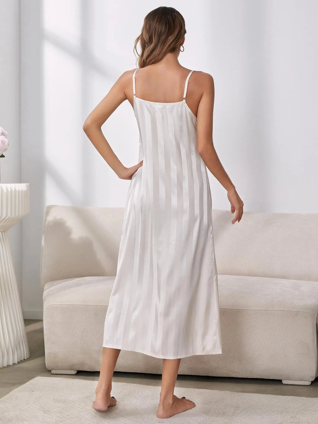 Conjunto de Pijama de Seda Helada para Mujer — Manga Larga