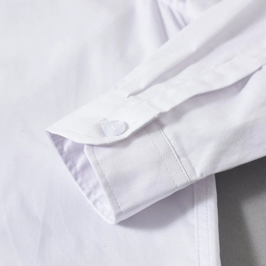 Camisas blancas de manga larga para niños, uniformes escolares
