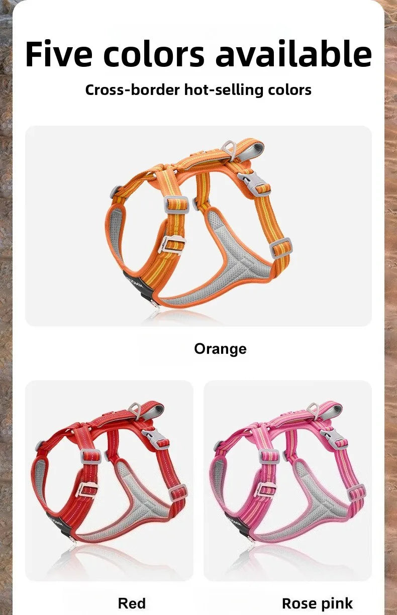 Arnés Antitirones para Perro con Chaleco Reflectante Ajustable