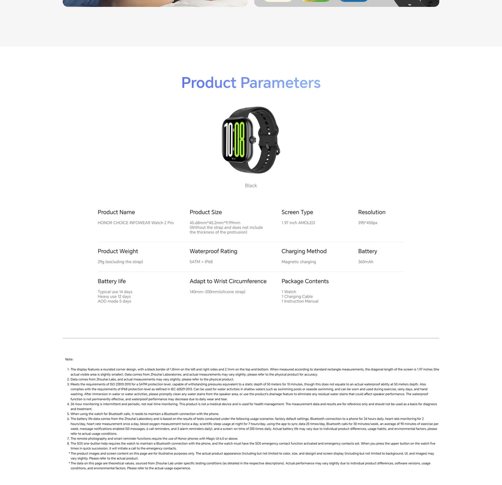 Reloj Inteligente Honor Choice Watch 2 Pro AMOLED
