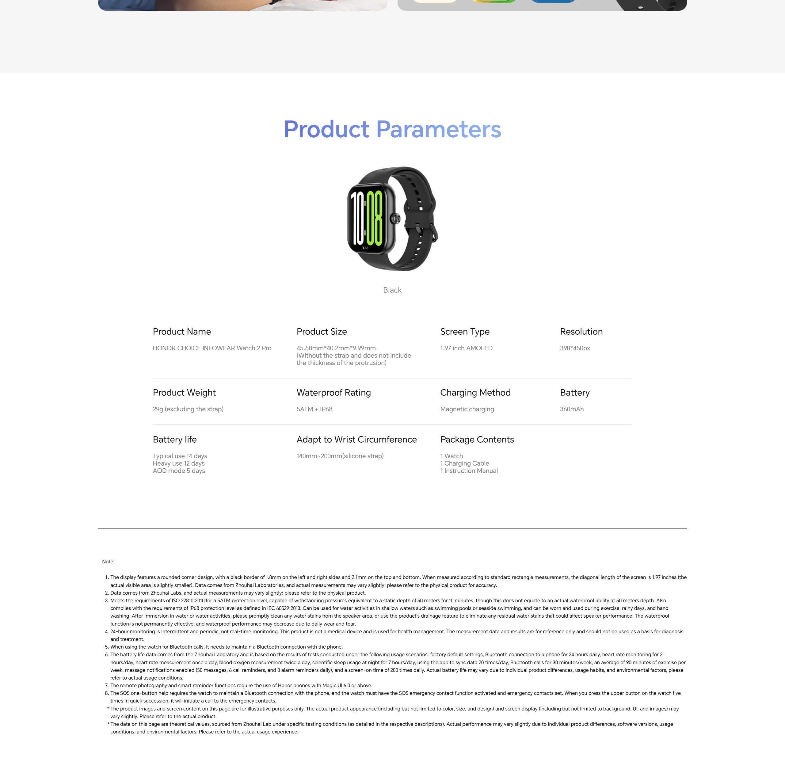 Reloj Inteligente Honor Choice Watch 2 Pro AMOLED