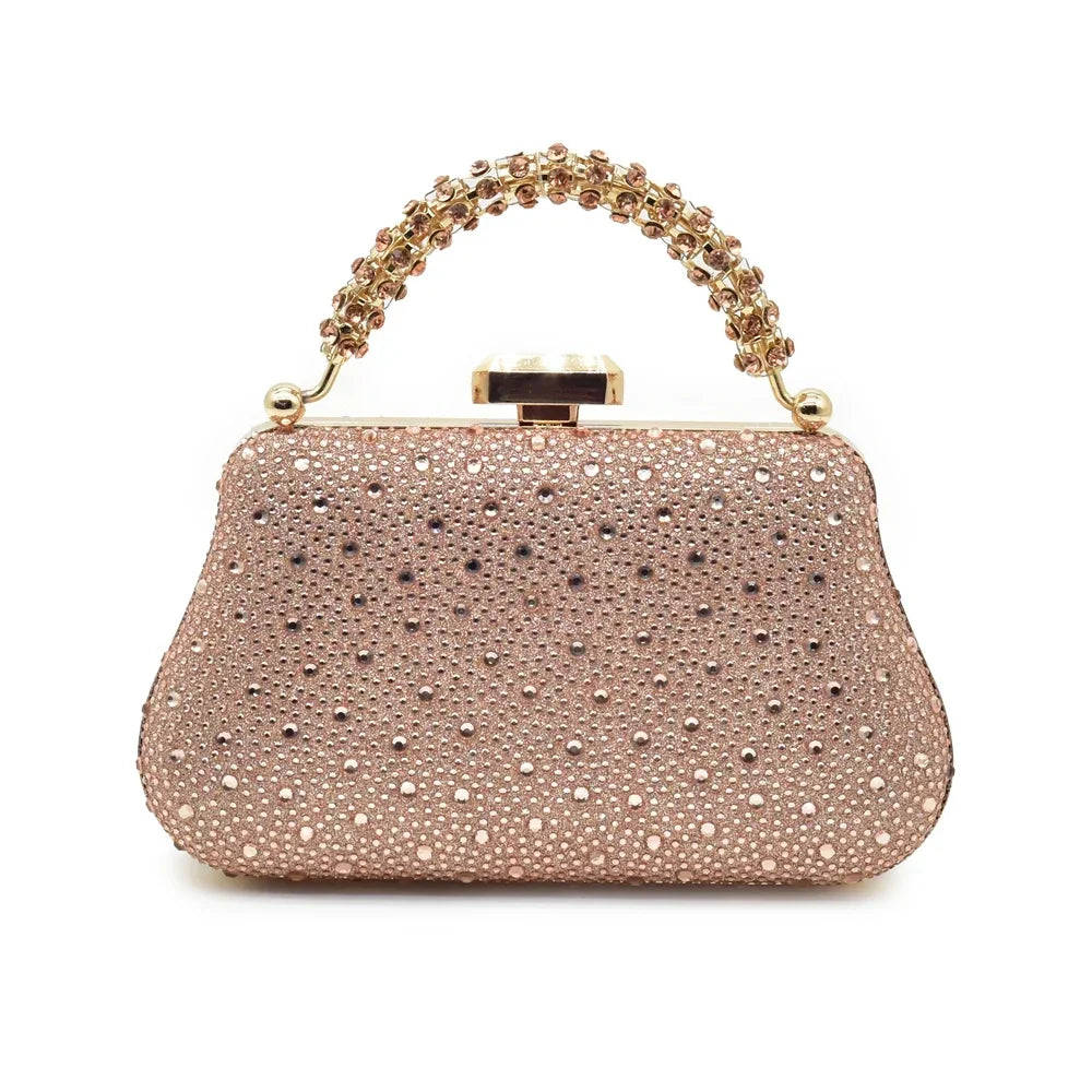 Sandalias con Strass de Tacón Alto para Mujer - Conjunto Zapatos y Bolso