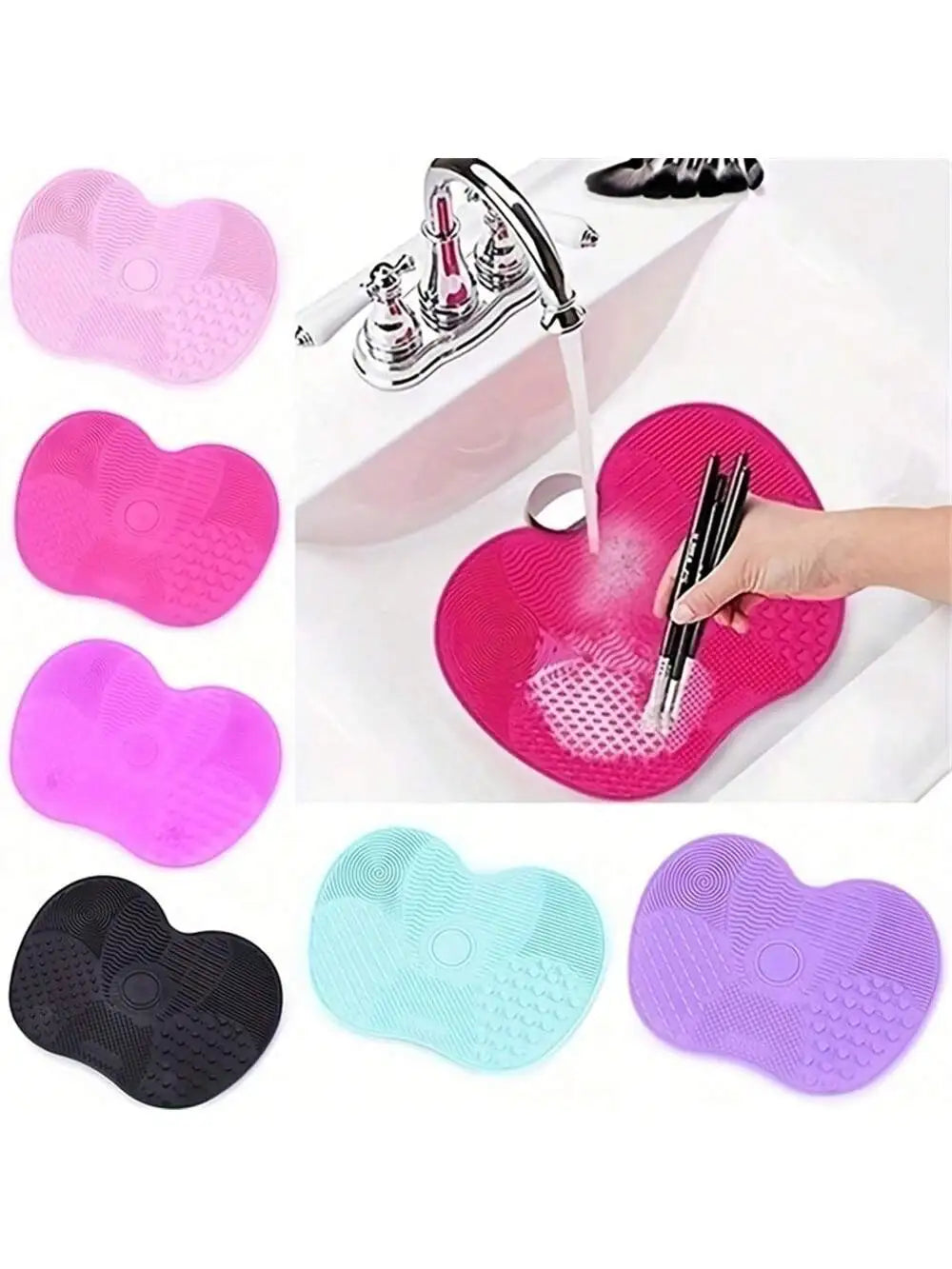 Práctico almohadilla de limpieza, almohadilla de limpieza de brochas de maquillaje de silicona, almohadilla de agente de limpieza de brochas de maquillaje, almohadilla de limpieza de brochas de maquillaje