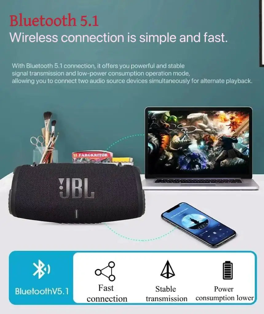 Altavoz Bluetooth Inalámbrico Original JBL Xtreme 3, Resistente al Agua y al Polvo IP67, Subwoofer Portátil para Fiestas, Altavoz de Bajos de Alta Potencia