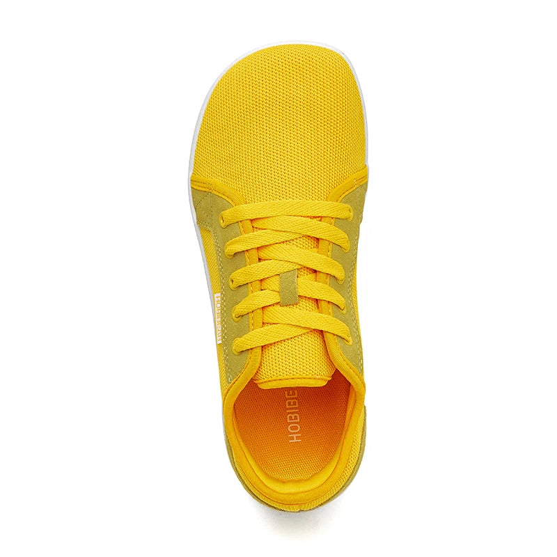 HOBIBEAR Zapatos descalzos con punta ancha para mujer y hombre, zapatillas para correr con cordones para exteriores, zapatos casuales cómodos con caída cero