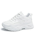 Zapatillas blancas para mujer, nuevas de cuero 2023, zapatillas gruesas, zapatos deportivos para mujer, zapatos vulcanizados de tenis gruesos, zapatos de plataforma de cesta